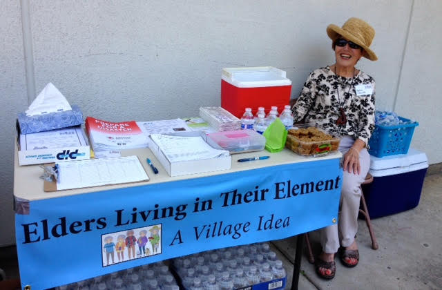 Agnes at the Greeting Table